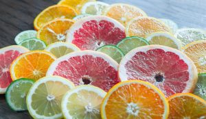 Slices of citrus fruits