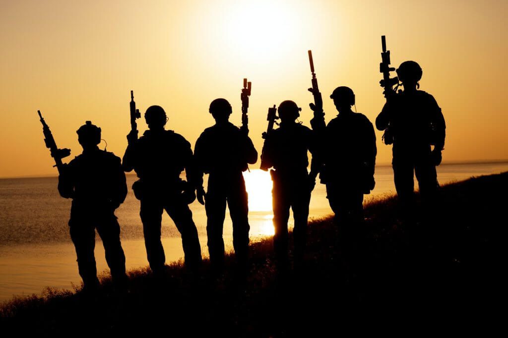 Army soldier silhouettes